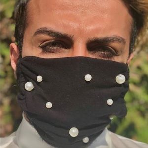 Beaded pearl face mask